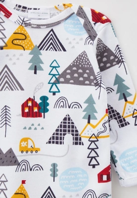 Боди для малышей с длинным рукавом из мягкого хлопкового трикотажа