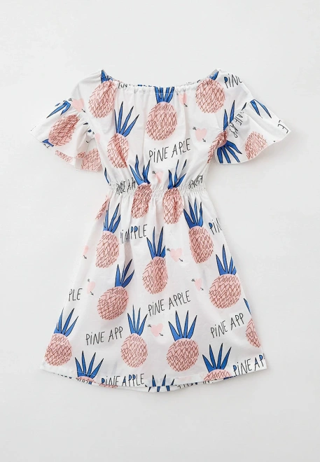 Платье летнее из хлопка с принтом ананасы