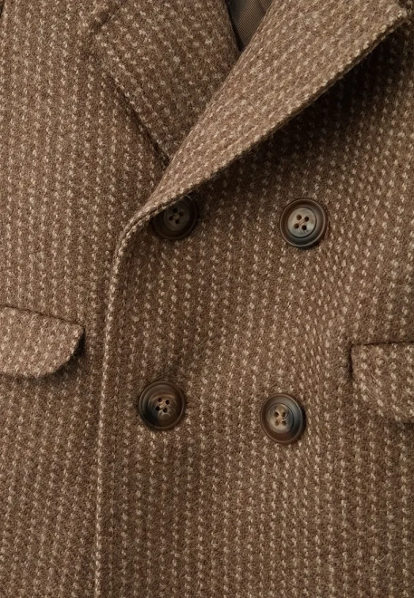 Пальто трапеция с английским воротником из шерсти