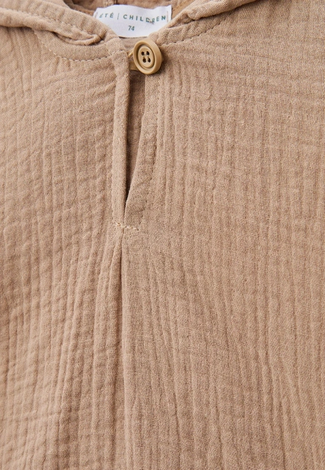 Рубашка для малышей из муслина  с капюшоном 