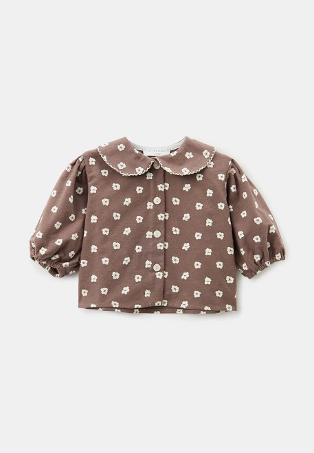 Блузка для малышей из фланели с круглым воротником  Блузка для малышей из фланели с круглым воротником