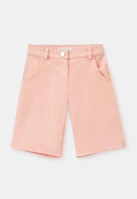 Комплект из жилетки с шортами из денима персикового цвета