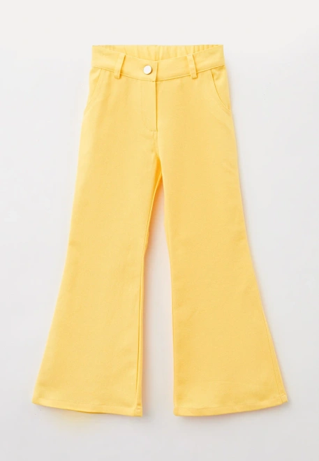 Брюки клеш из ярко-желтого денима