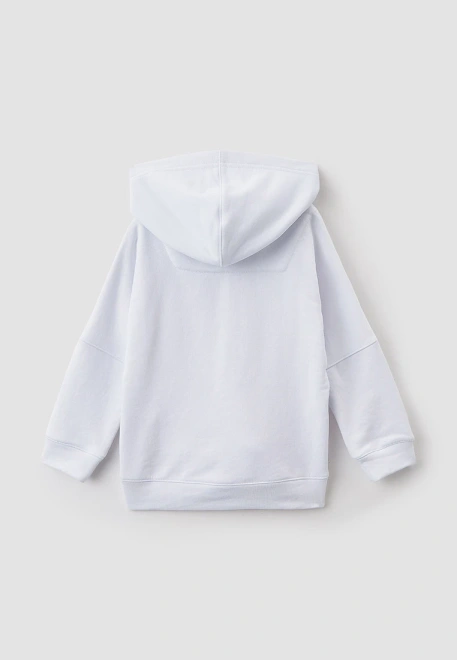 Толстовка белая с капюшоном  и рисунком лев