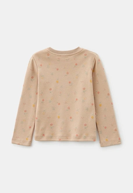 Лонгслив для девочек с цветочными принтом