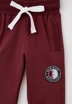 Брюки из футера прямого кроя с нашивкой 