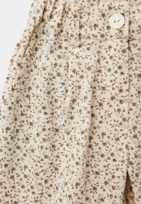 Брюки Букля из теплого хлопка в молочном цвете