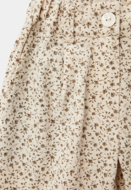 Брюки Букля из теплого хлопка в молочном цвете