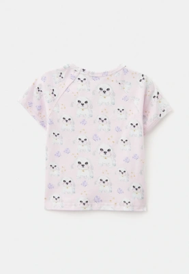 Пижама с шортыми из тонкого трикотажа с принтом собачки