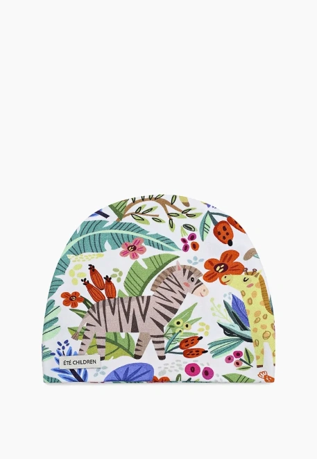 Шапка трикотажная с принтом джунглии