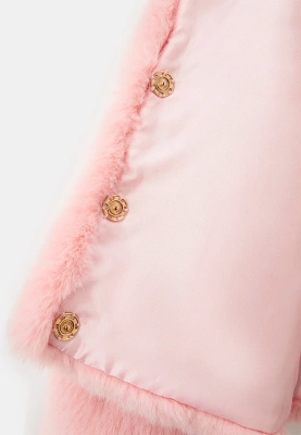 Шуба Рич из искусственного меха в розовом цвете