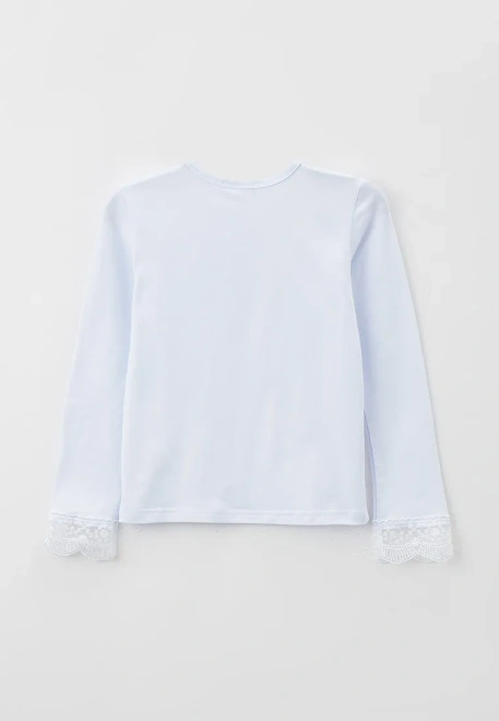 Лонгслив с кружевом на горловине и рукавах