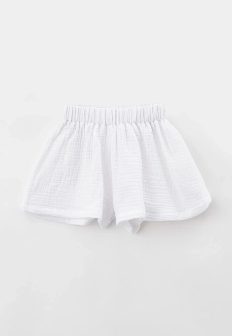 Костюм летний из укороченного топа и свободных шорт из муслина