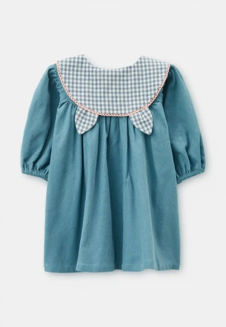 Платье Алисия из микровельвета в голубом цвете