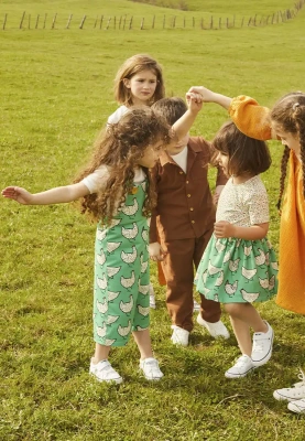 Комбинезон для малышей из футера с принтом курочки на пуговицах