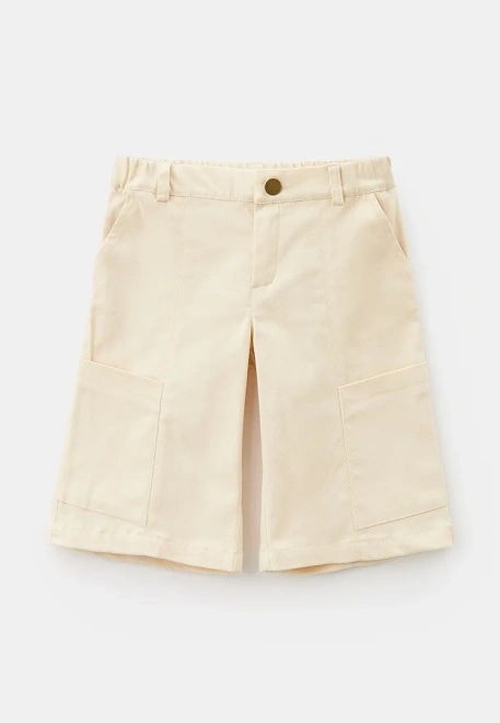 Комплект из куртки с шортами из бежевого денима 