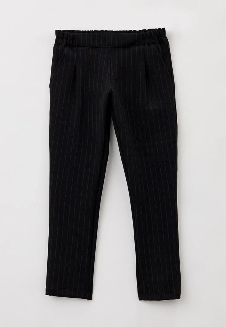 Брюки черные из неопрена в полоску 