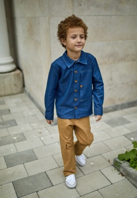 Брюки карго темно-бежевые из денима Брюки карго темно-бежевые из денима