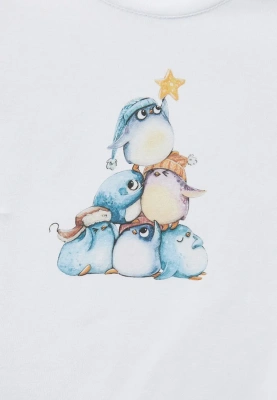 Лонгслив с принтом в белом цвете для девочек