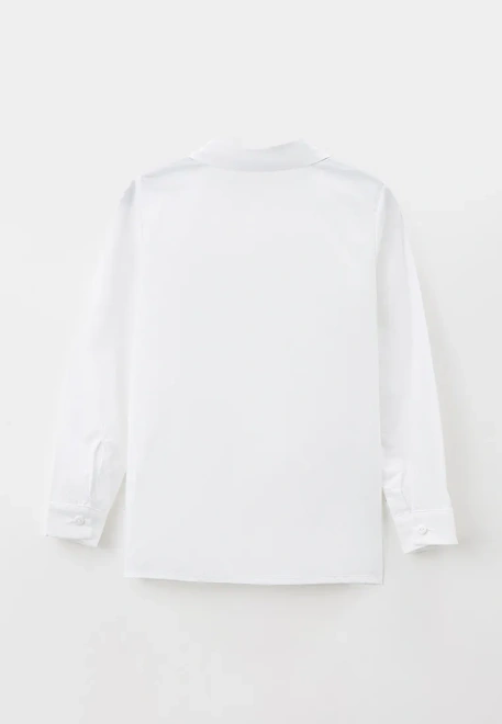 Рубашка-поло из поплина с длинными рукавами и отложным воротником