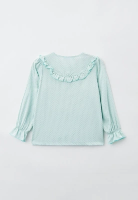 Блузка с длинными рукавами в мелкий горошек