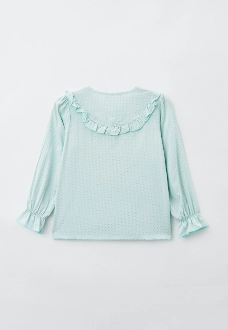 Блузка с длинными рукавами в мелкий горошек