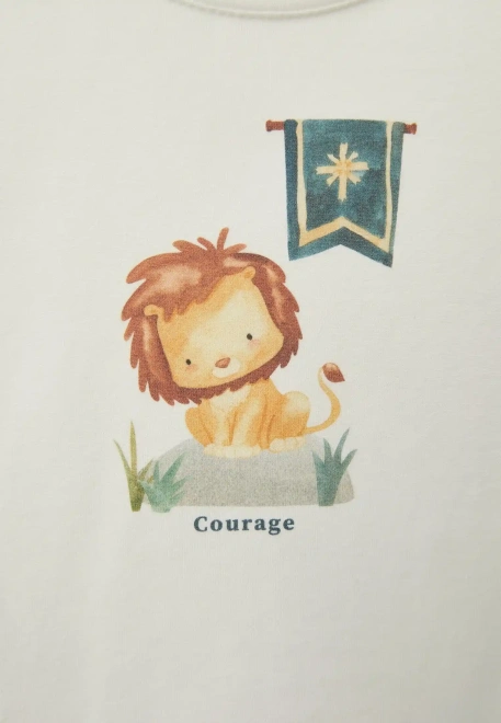 Лонгслив Мэт с принтом в молочном цвете