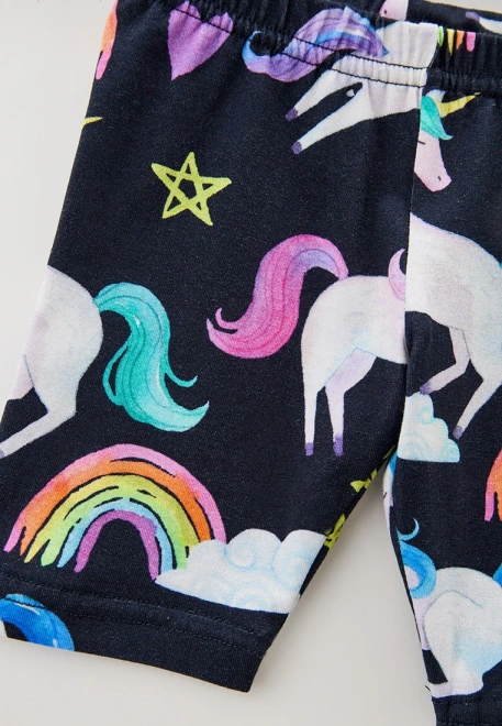 Капри для малышей с принтом единороги на темно-синем