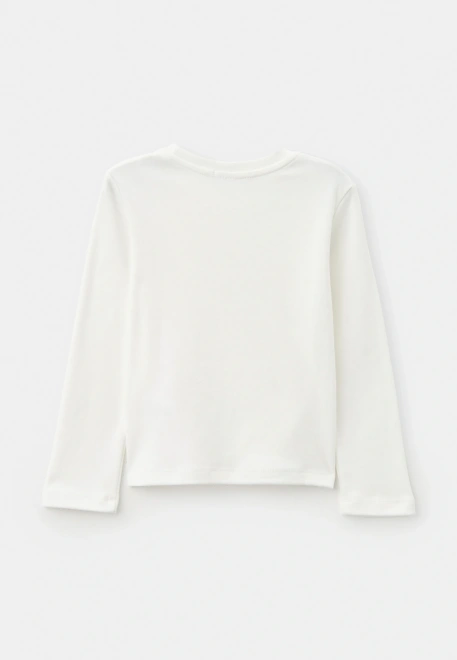 Лонгслив Дио с красным кантом в молочном цвете