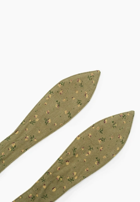 Повязка на голову из теплого хлопка в цветочек