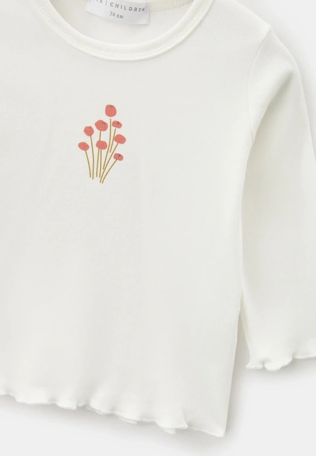 Лонгслив из хлопка с цветочным принтом