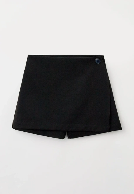 Юбка-шорты из костюмной ткани в черном цвете