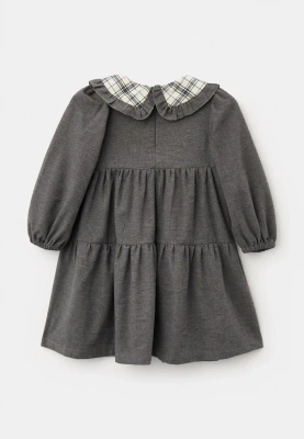 Платье Фалина из теплого хлопка в сером цвете