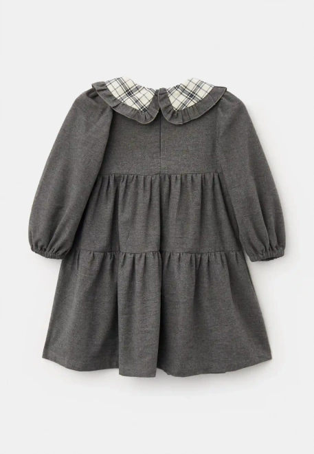 Платье Фалина из теплого хлопка в сером цвете