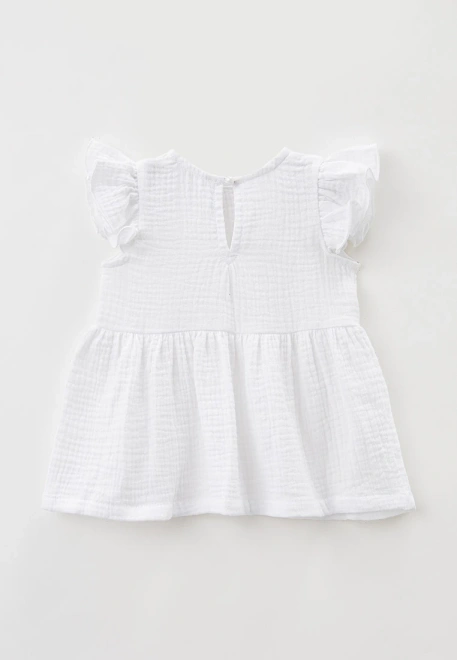 Платье для малышей из белого муслина с крылышками