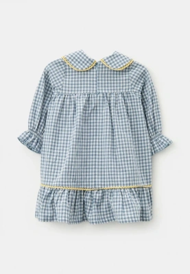 Платье Мия из хлопка в голубом и белом цвете