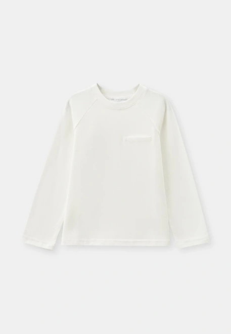 Лонгслив из кулирки молочного цвета