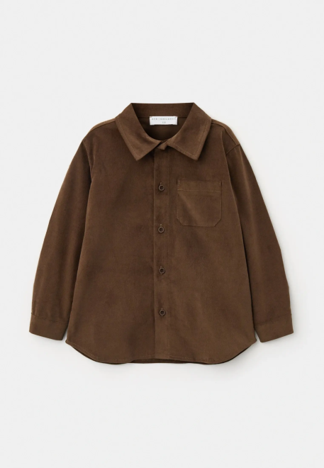 Рубашка Денди с фигурным низом в коричневом цвете