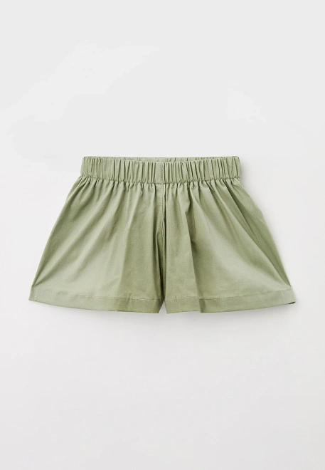 Шорты из поплина на резинке в оливковом цвете