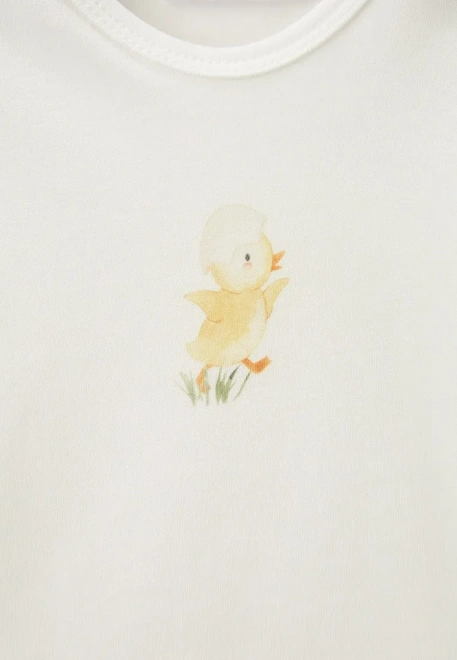 Боди из хлопк для малышей с принтом уточка со скорлупой на голове