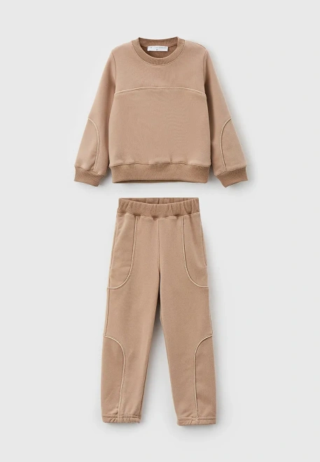 Костюм спортивный из свитшота и брюк из футера с велюр эффектом