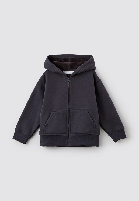 Толстовка с капюшоном на молнии из утепленной ткани 