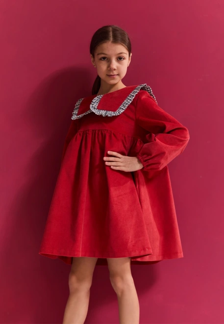 Платье Мона из микровельвета в красном цвете