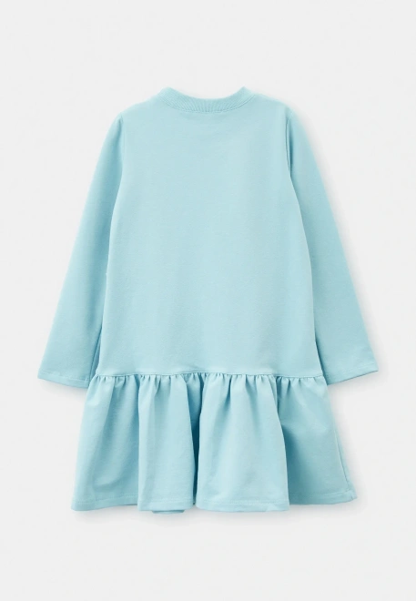 Платье свободное из голубого футера