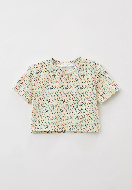 Футболка укороченные с принтом цветные крапинки