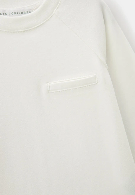 Лонгслив из кулирки молочного цвета