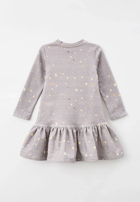 Платье с длинными рукавом из плотного трикотажа с принтом звездочки