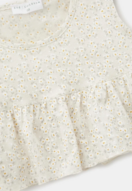 Костюм из трикотажной кулирки с белыми цветами