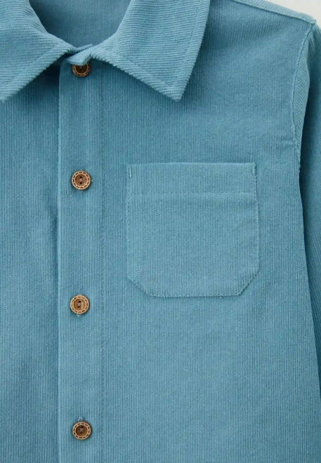 Рубашка Денди с фигурным низом в голубом цвете