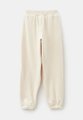 Костюм из флиса для девочек в молочном и коричневом цвете